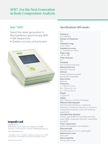 SFB7. For the Next Generation in Body Composition Analysis