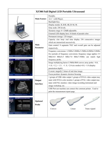 XF300 portable B/W ultrasound scanner