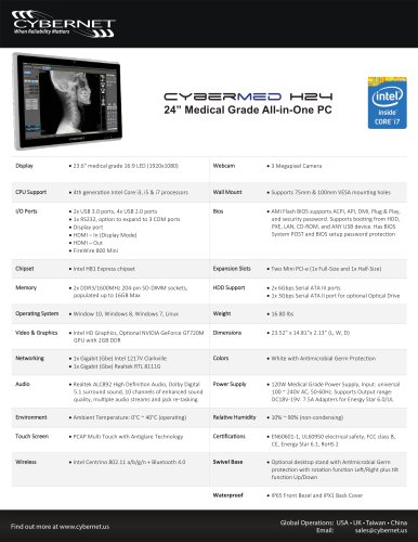 24" All in One Medical PC - CyberMed H24 Medical PC