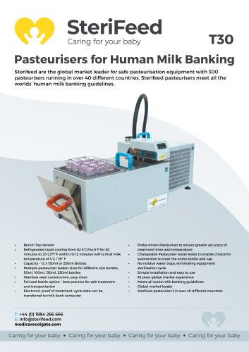 T30 Human Milk Pasteuriser