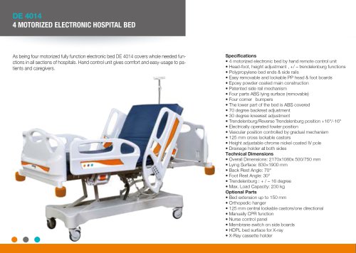 COLUMN MOTORIZED ELECTRIC ICU BED