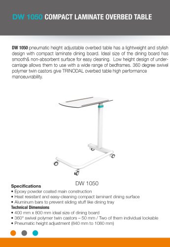 COMPACT LAMINATE OVERBED TABLE