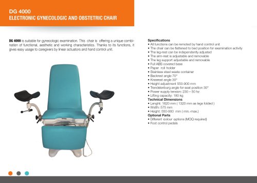 ELECTRIC GYNECEOLOGIC AND OBSTETRIC CHAIR