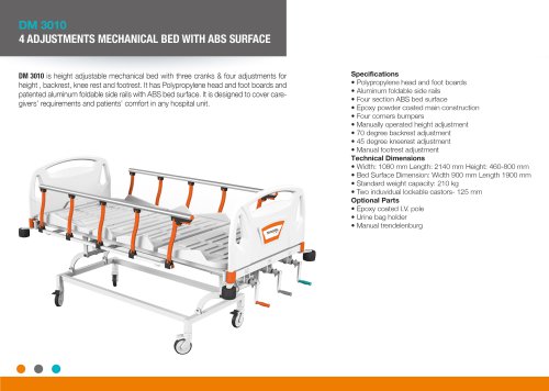 FOUR ADJUSTMENTS MANUAL BED WITH ABS SURFACE