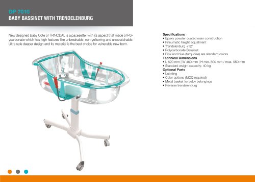 HEIGHT ADJUSTABLE BABY BASSINET WITH TRENDELELNBURG