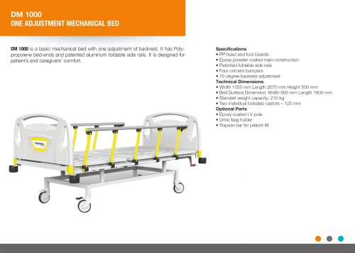 ONE ADJUSTMENT MECHANICAL BED BACKREST