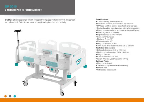 TWO MOTORZIZED ELECTRIC PEDIATRIC BED