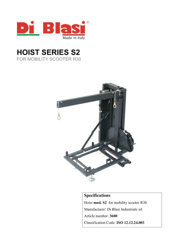 Hoist Series S2 - Specifications