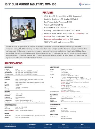 MW-100 Datasheet