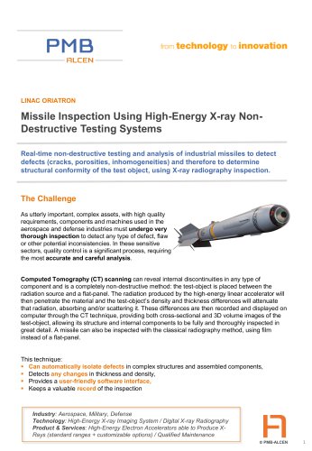 Missile Inspection Using High-Energy X-ray NonDestructive Testing Systems