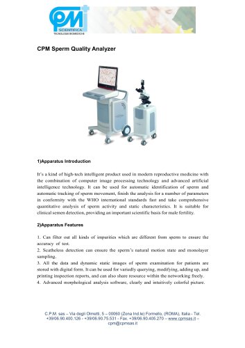 CPM Sperm Quality Analyzer