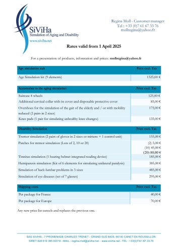SIVIHA RATES 2025