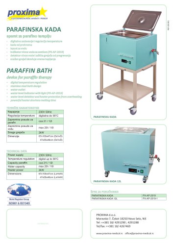 Paraffin Bath - leaflet Eng