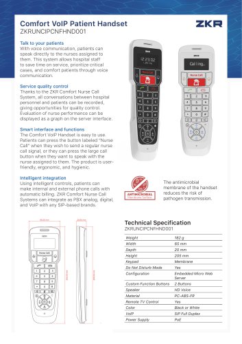 Comfort VoIP Patient Handset