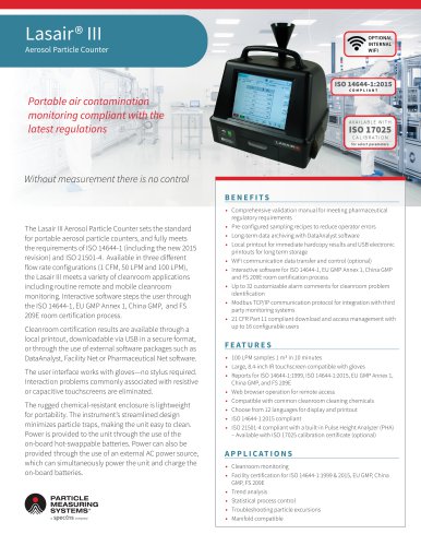 Cleanroom Particle Counter: Lasair® III