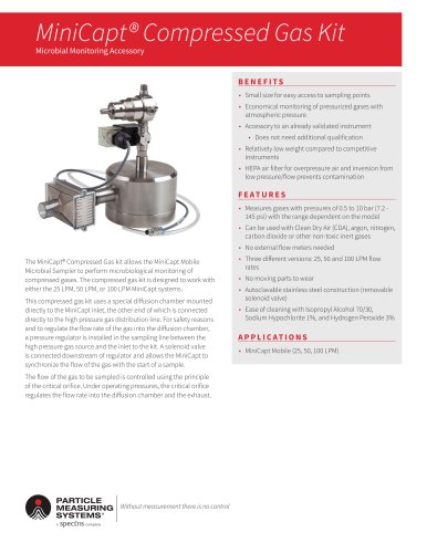 Compressed Gas Kit for Viable Particulate Monitoring