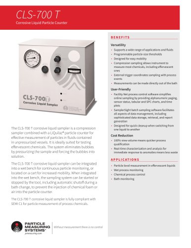 Corrosive Liquid Particle Sampler: CLS-700