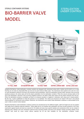 Bio-Barrier / Valve Sterilization container Model - Meddle  Size