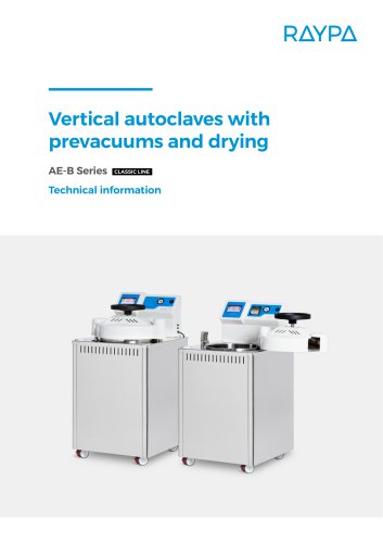 VERTICAL AUTOCLAVES WITH PREVACUUMS AND DRYING AE-B SERIES