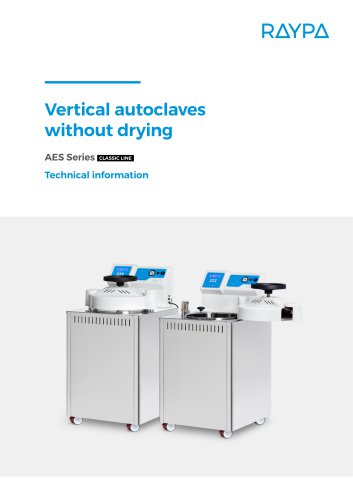 VERTICAL AUTOCLAVES WITHOUT DRYING - AES SERIES