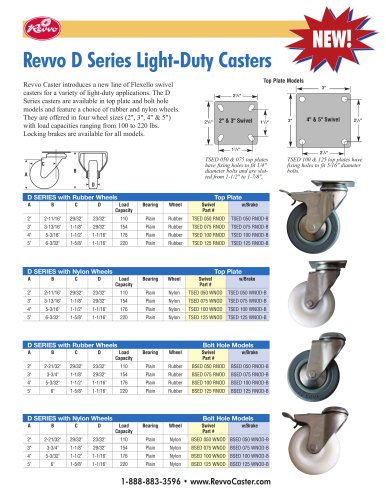 D Series Light-Duty Swivel Casters