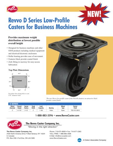 D Series Low-Profile Business Machine Casters