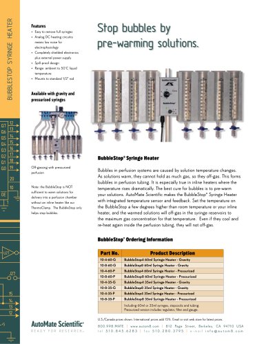 BUBBLESTOP SYRINGE HEATER