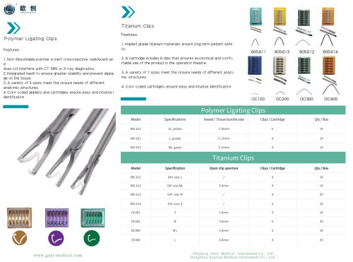 Titanium clips & polymer clips - Geyi Medical