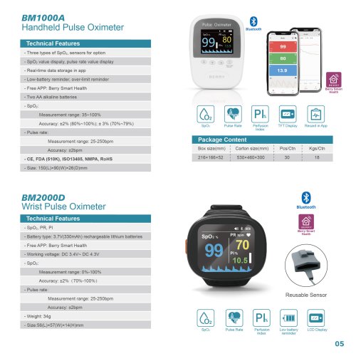 BM1000A Hand-Held Pulse Oximeter