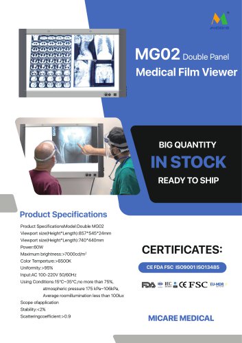 MG02X Medical Film Viewer Double Panel MICARE 