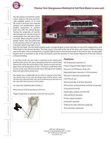 Plantar Test (Hargreaves Method) & Tail Flick Meter in one unit