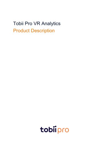 Tobii Pro VR Analytics product description