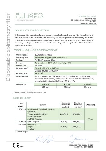 Disposable Spirometry Filters