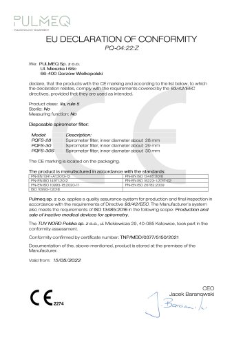 EU DECLARATION OF CONFORMITY PQ-Q4:22:Z