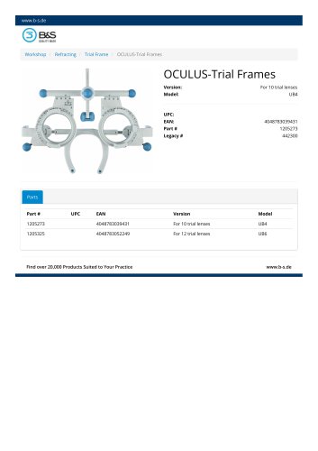 OCULUS-Trial Frames