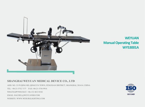 WYS3001A Hydraulic Operating Table