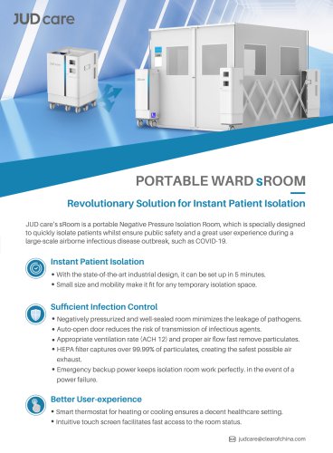 JUD care portable isolation ward sROOM