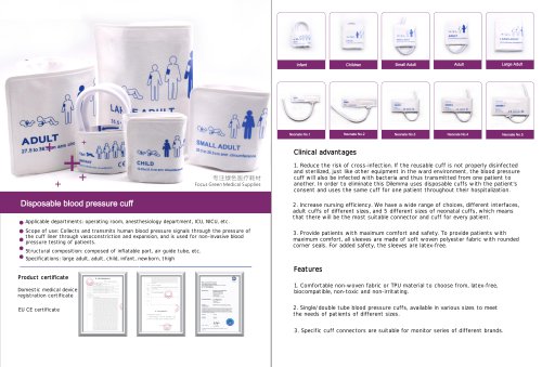 Disposable blood pressure cuff