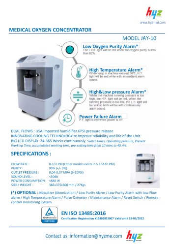 Oxygen concentrator JAY-10