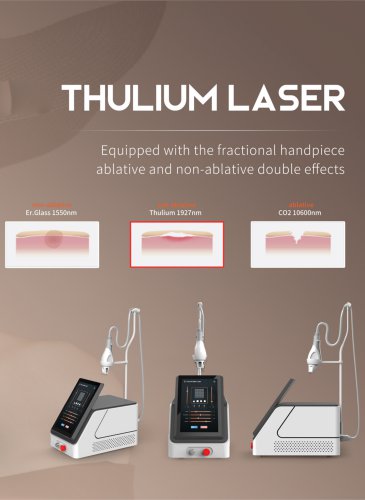 1927nm Thulium Laser Manufacturer - BVLASER. Equipped with the fractional handpiece ablative and non-ablative double effects