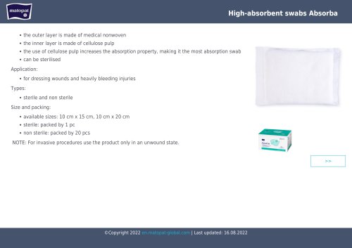 High-absorbent swabs Absorba