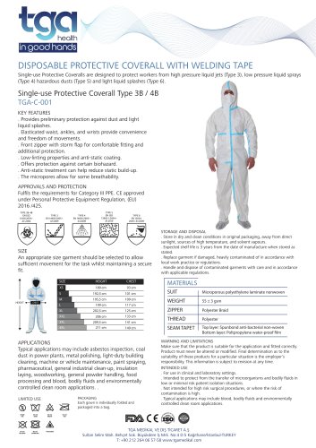 TGA-C-001 Protective Coverall Type 3B / 4B