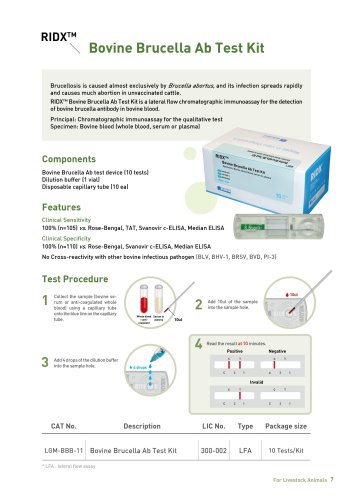 RIDX Bovine Brucella Ab Rapid Test Kit (LGM-BBB-11)