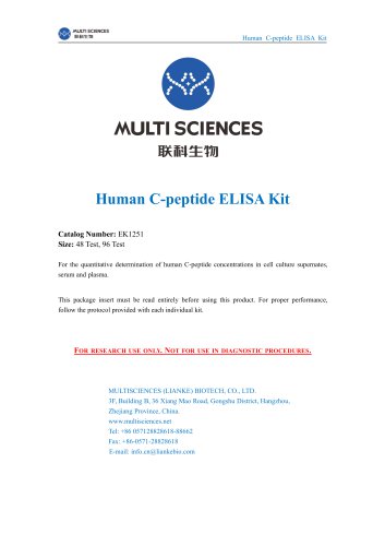 Human C-peptide ELISA Kit