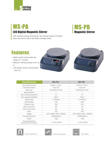 MS-PA  Digital Magnetic Stirrer with LED Display