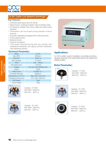 table low speed centrifuge L2-5K