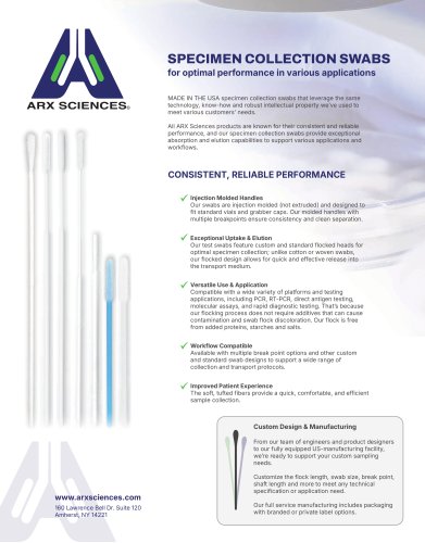 SPECIMEN COLLECTION SWABS