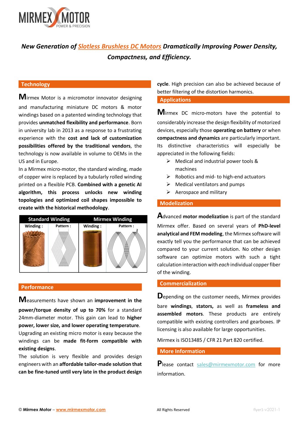 Mirmex Technology Brochure - Mirmex Micro Motor S.A.