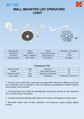 Suxin SX-700 Wall mounted operating light