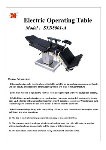 Suxin SXD8801-A operating table